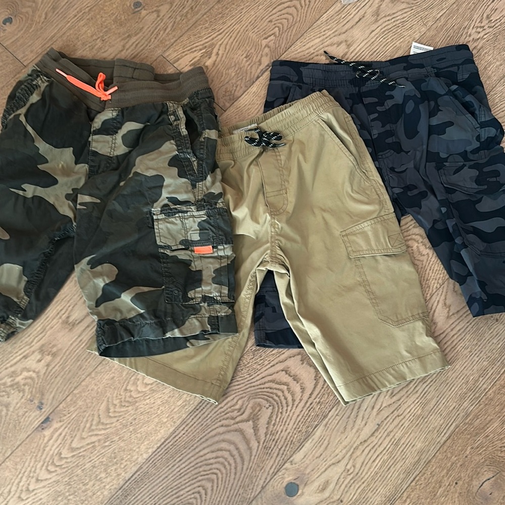 Boy's Camouflage and Khaki Cargo Shorts - 3 pairs total!!